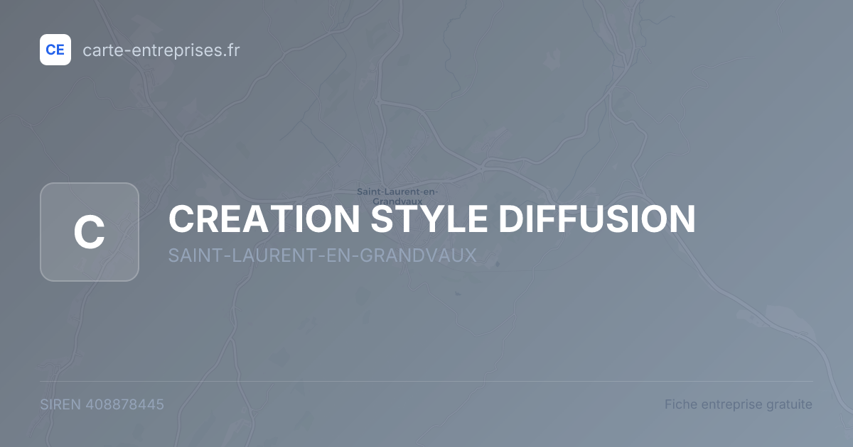 CREATION STYLE DIFFUSION — 408878445 — fiche entreprise