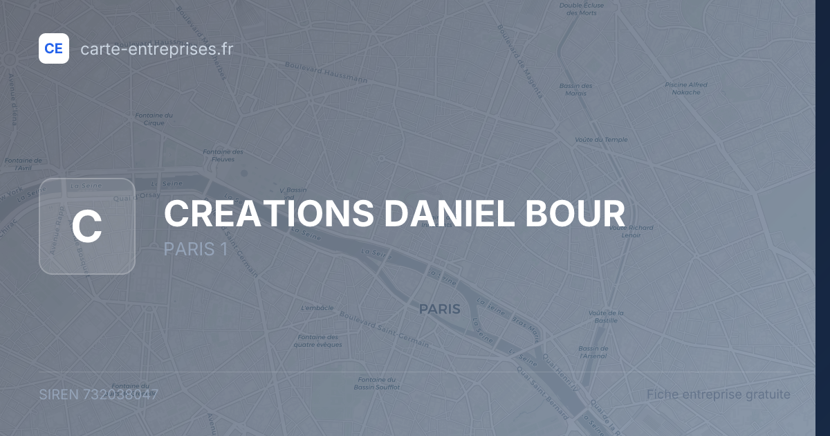 CREATIONS DANIEL BOUR — 732038047 — fiche entreprise
