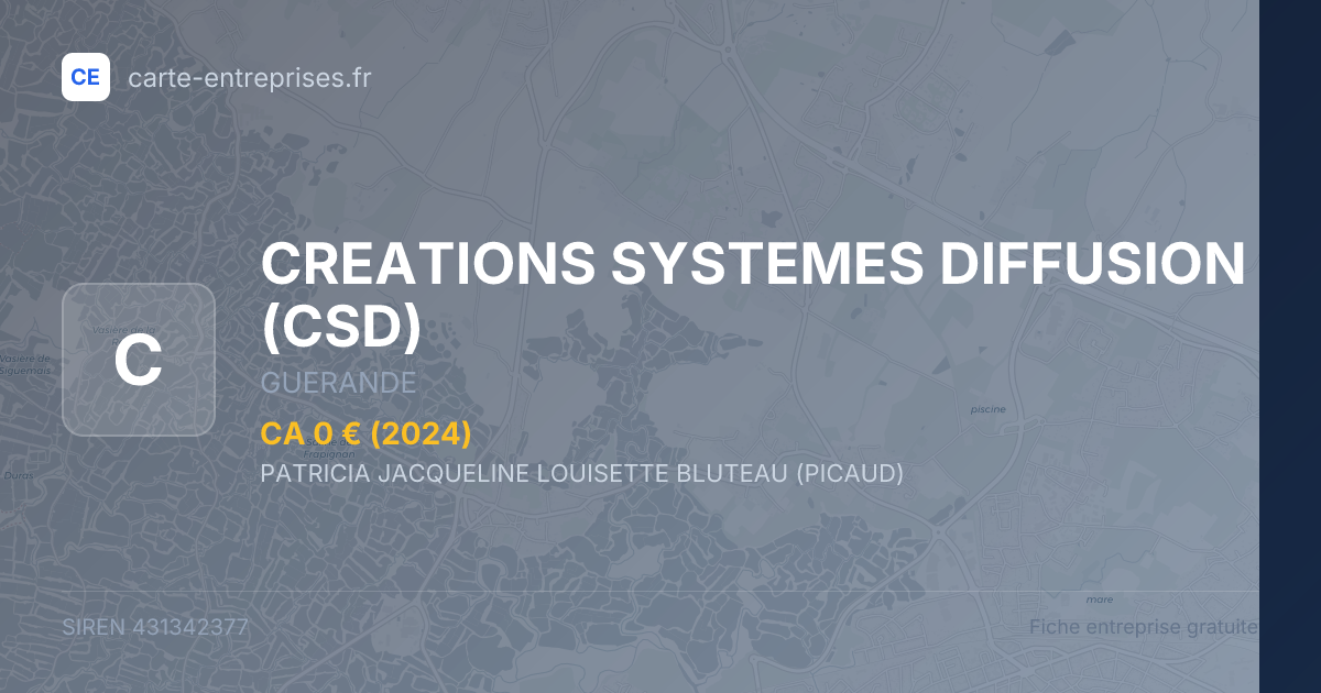 CREATIONS SYSTEMES DIFFUSION (CSD) — 431342377 — fiche entreprise