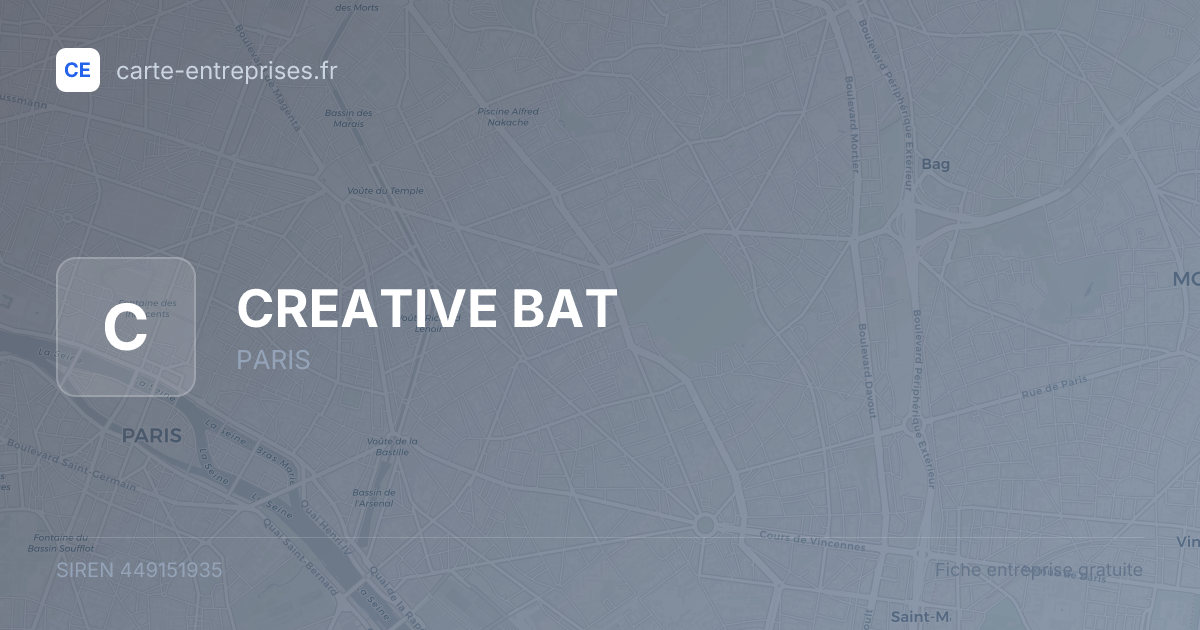 CREATIVE BAT — 449151935 — fiche entreprise