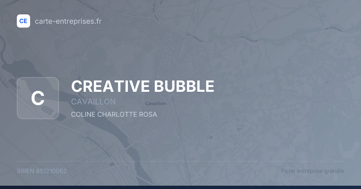 CREATIVE BUBBLE — 851210062 — fiche entreprise