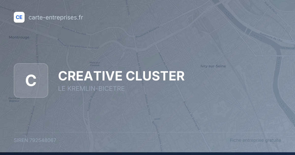CREATIVE CLUSTER — 792548067 — fiche entreprise