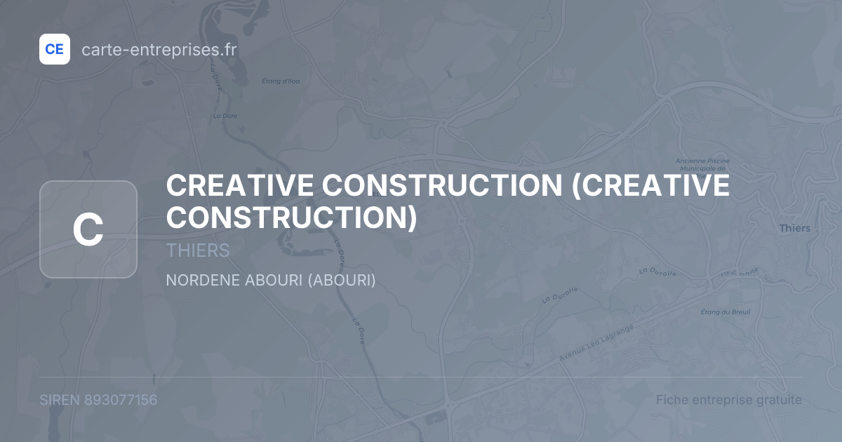 CREATIVE CONSTRUCTION — 893077156 — fiche entreprise
