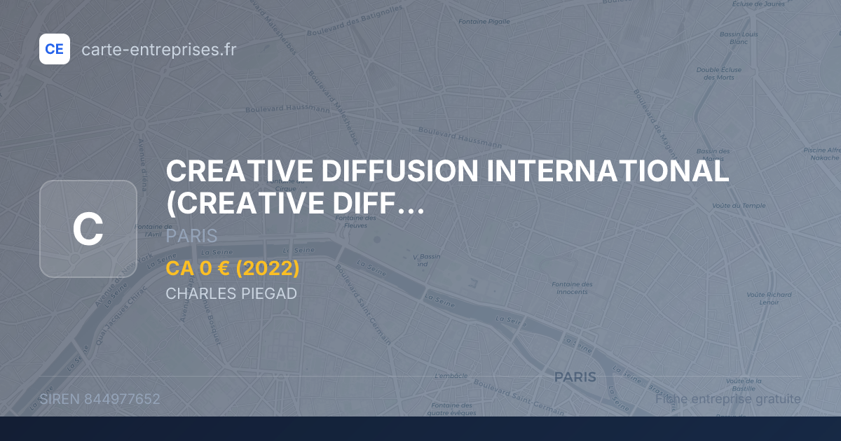 CREATIVE DIFFUSION INTERNATIONAL — 844977652 — fiche entreprise