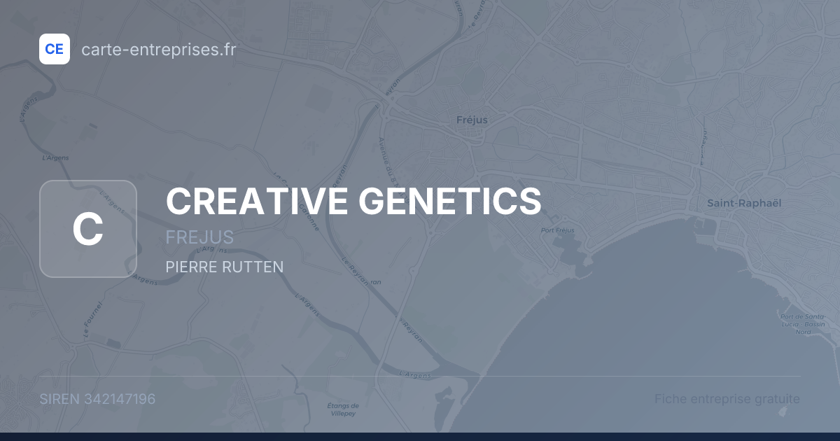 CREATIVE GENETICS — 342147196 — fiche entreprise