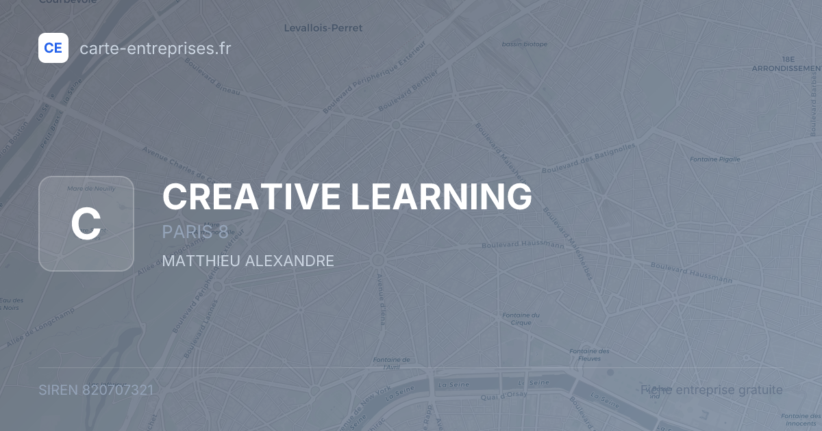 CREATIVE LEARNING — 820707321 — fiche entreprise
