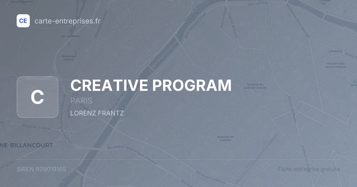 CREATIVE PROGRAM — 829019165 — fiche entreprise