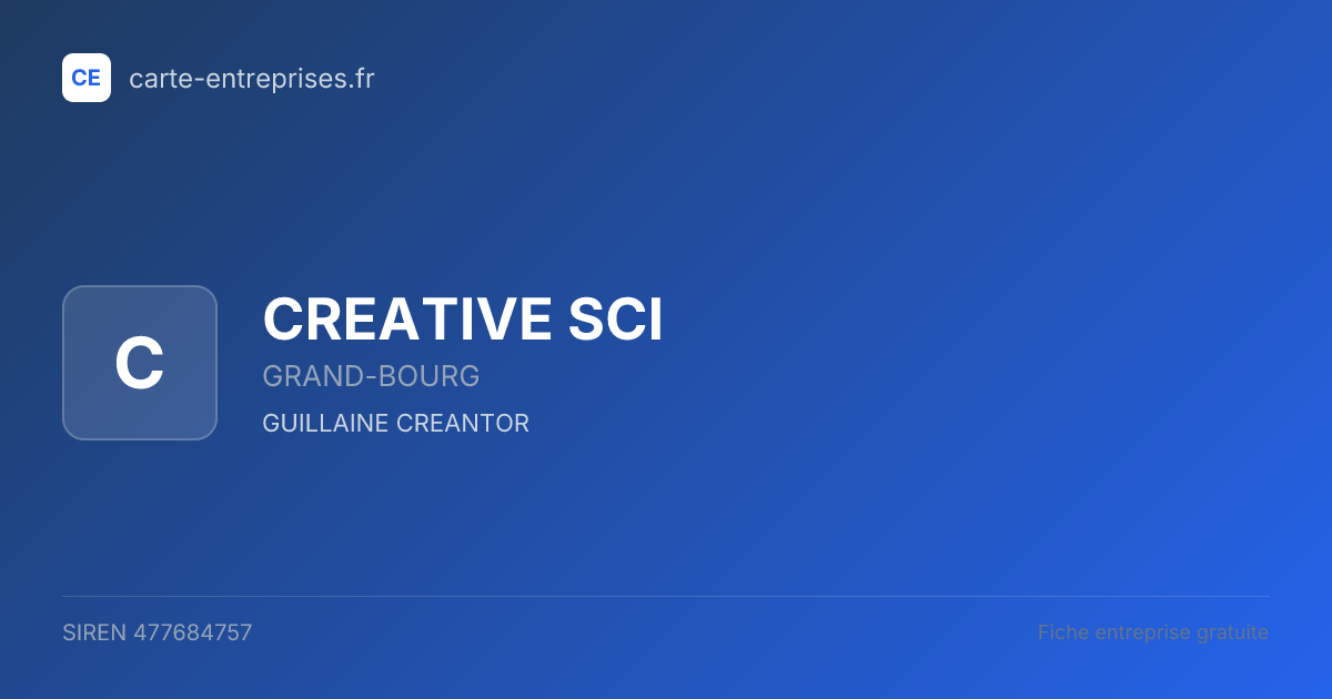 CREATIVE SCI — 477684757 — fiche entreprise