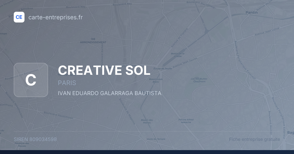 CREATIVE SOL — 809034598 — fiche entreprise