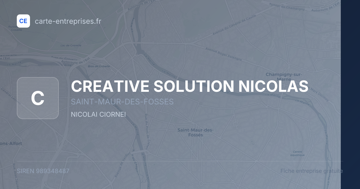 CREATIVE SOLUTION NICOLAS — 989348487 — fiche entreprise