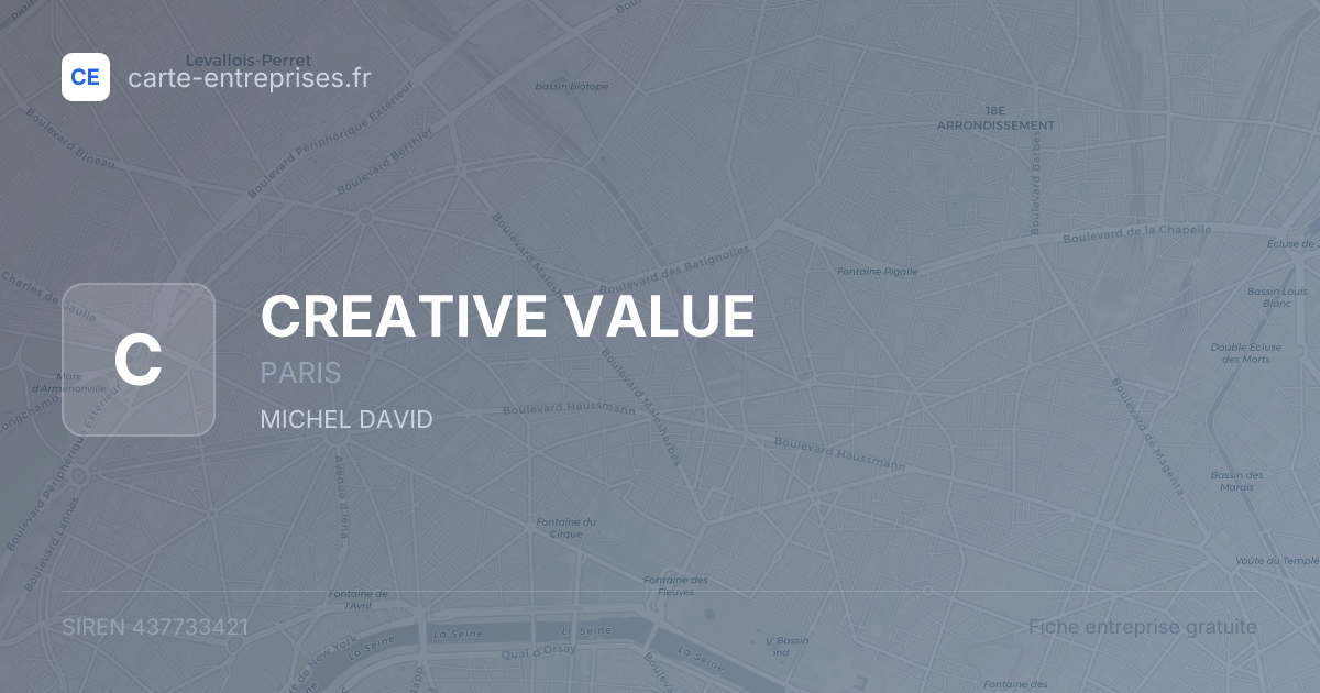 CREATIVE VALUE — 437733421 — fiche entreprise