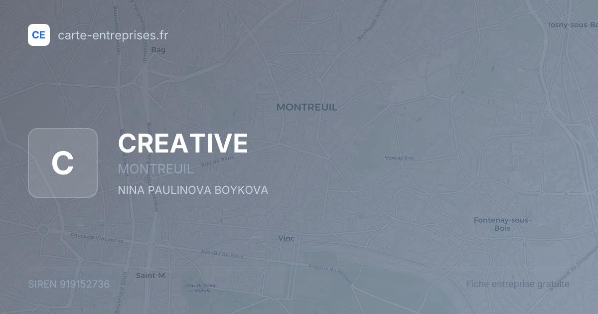 CREATIVE — 919152736 — fiche entreprise