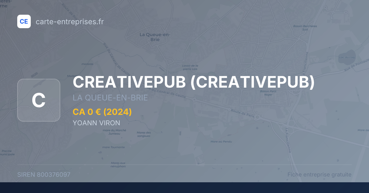 CREATIVEPUB — 800376097 — fiche entreprise