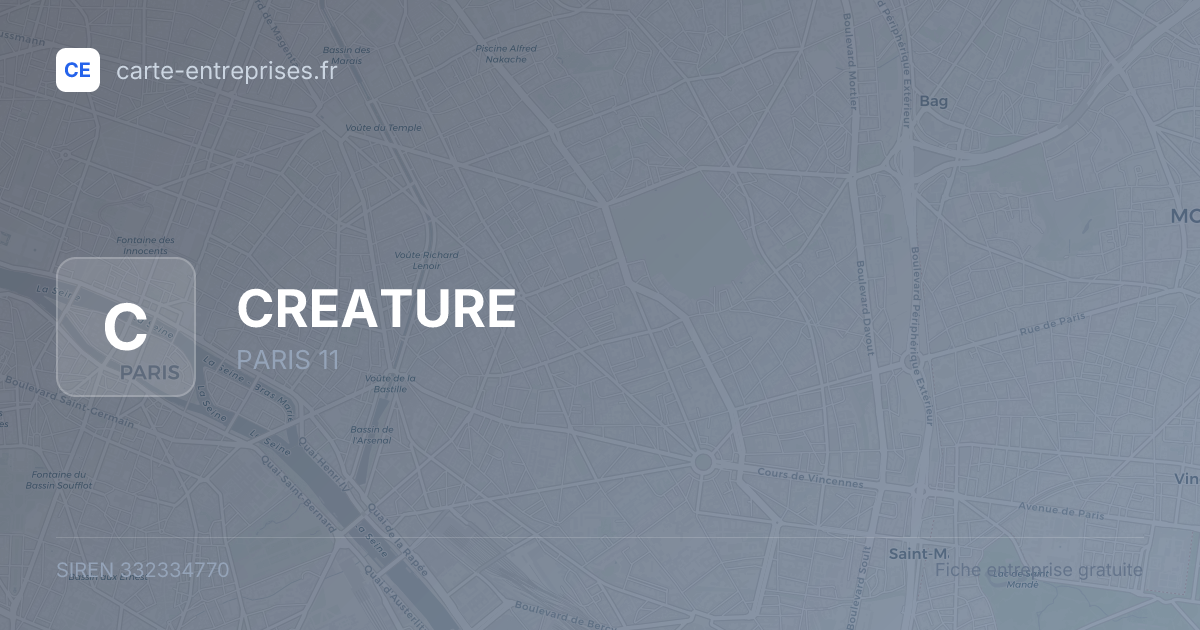 CREATURE — 332334770 — fiche entreprise