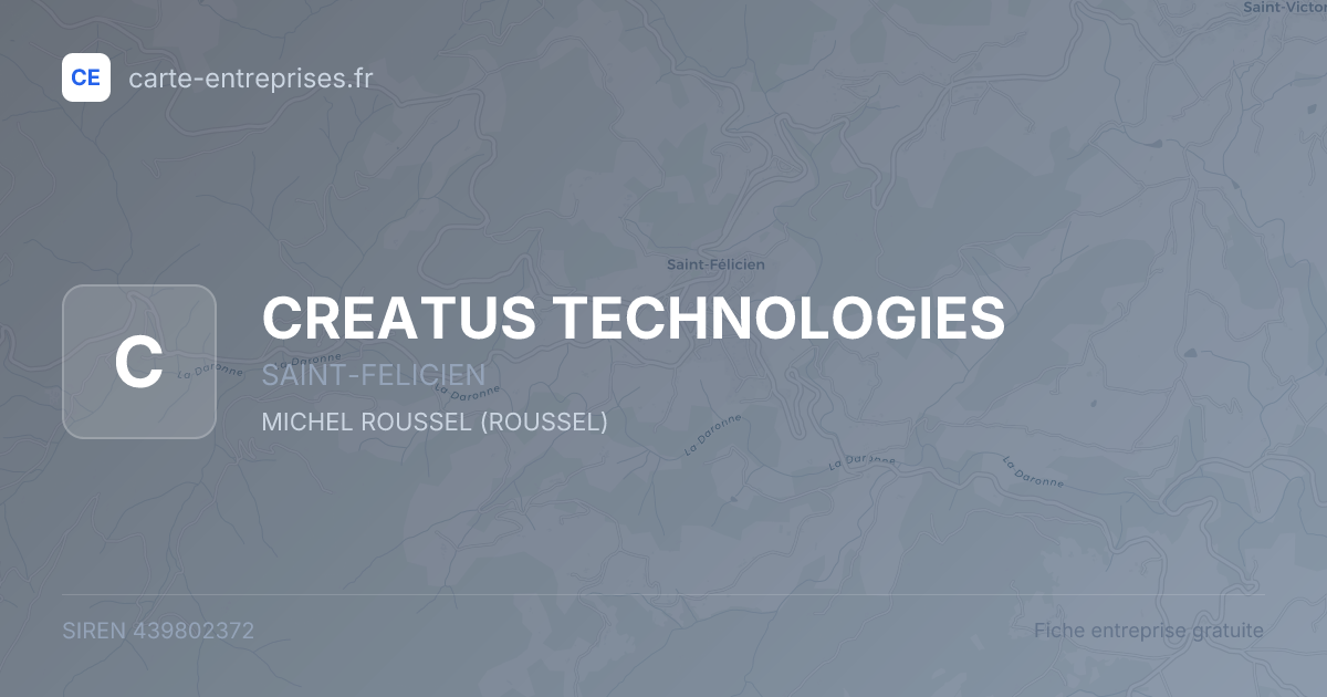 CREATUS TECHNOLOGIES — 439802372 — fiche entreprise