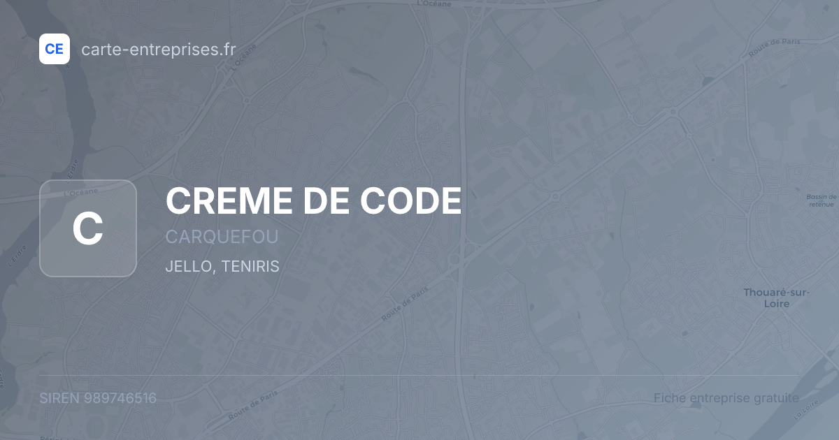 CREME DE CODE — 989746516 — fiche entreprise