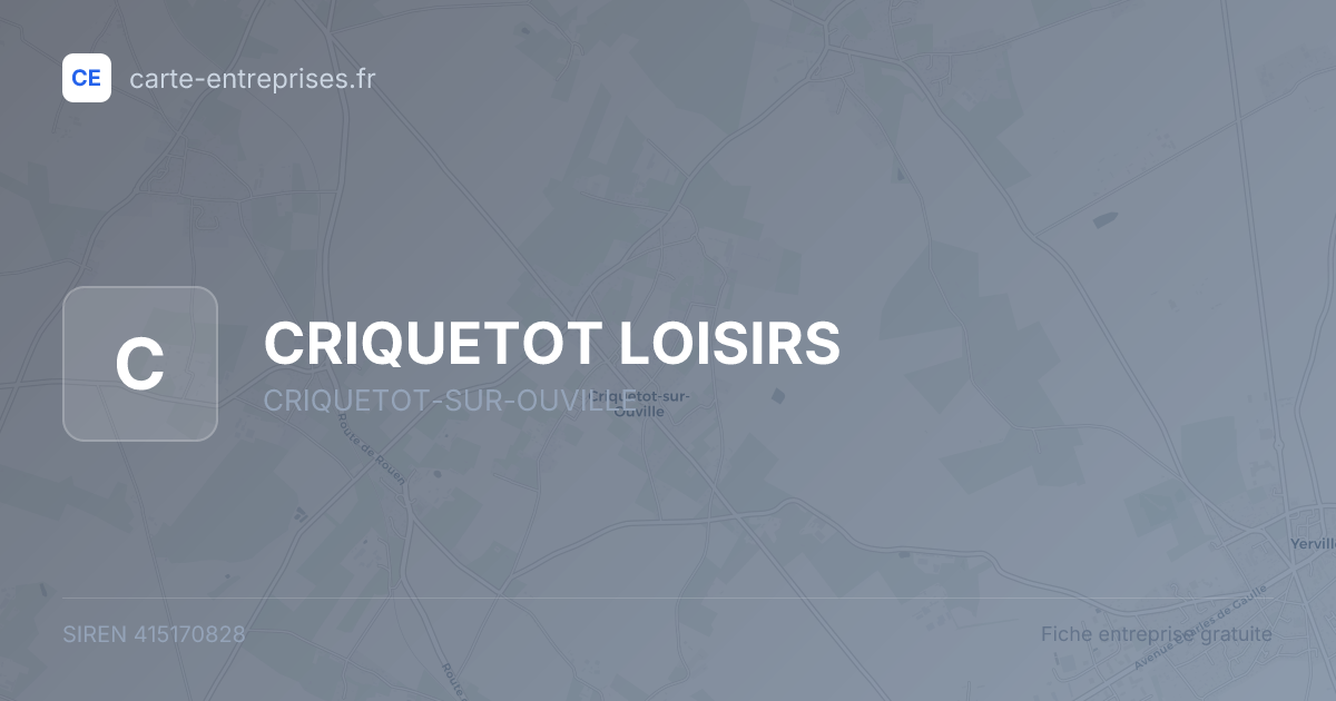 CRIQUETOT LOISIRS — 415170828 — fiche entreprise