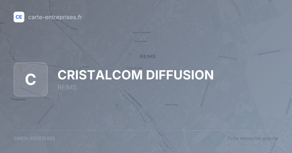 CRISTALCOM DIFFUSION — 450815485 — fiche entreprise