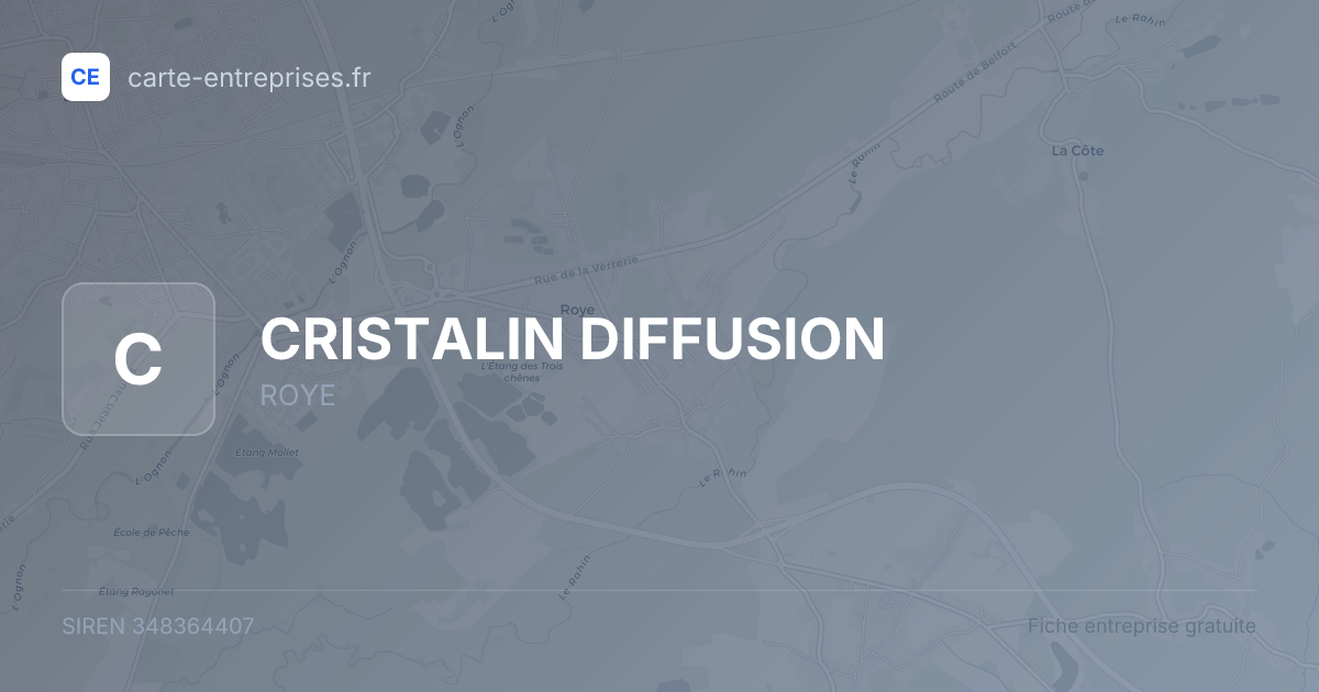CRISTALIN DIFFUSION — 348364407 — fiche entreprise