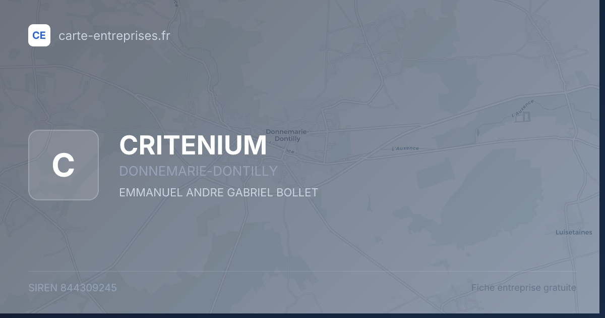 CRITENIUM — 844309245 — fiche entreprise