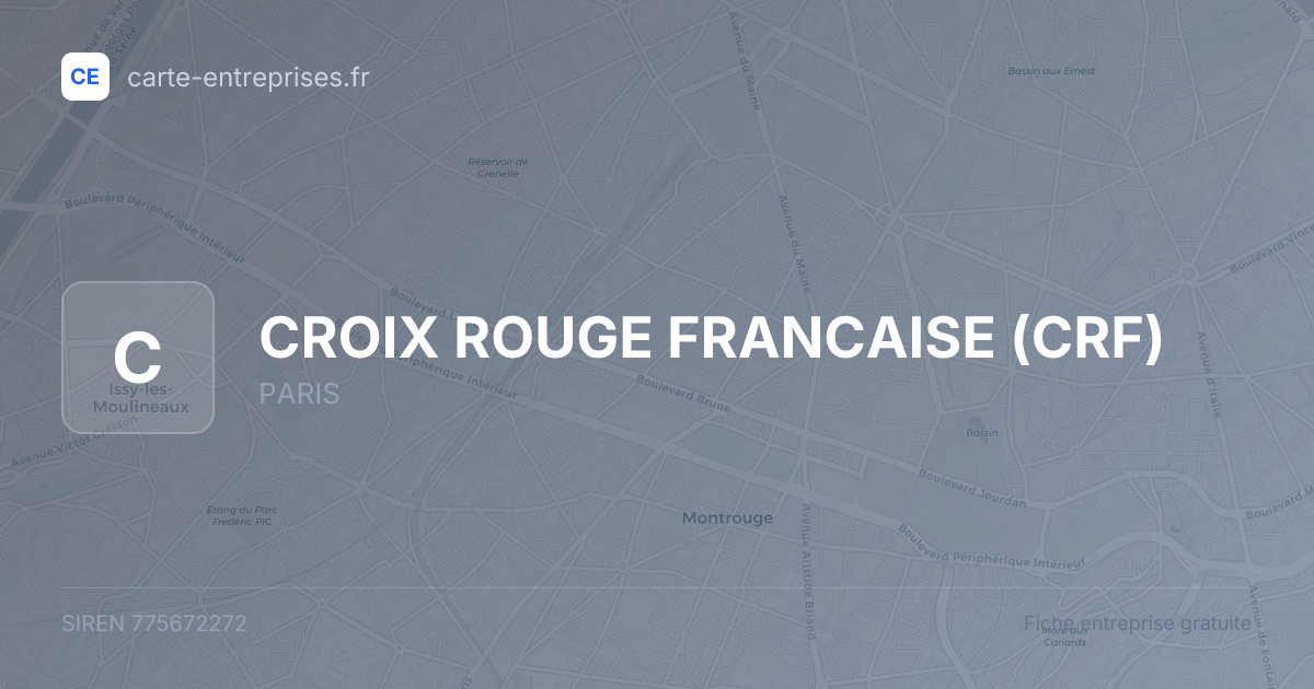 CROIX ROUGE FRANCAISE (CRF) — 775672272 — fiche entreprise