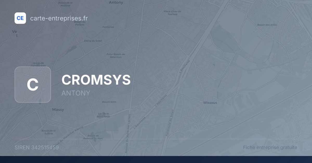CROMSYS — 342515459 — fiche entreprise
