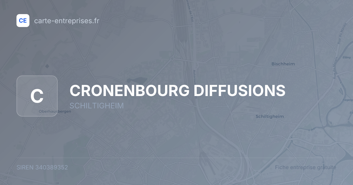 CRONENBOURG DIFFUSIONS — 340389352 — fiche entreprise