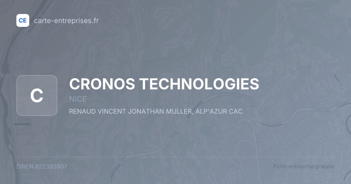 CRONOS TECHNOLOGIES — 822393807 — fiche entreprise