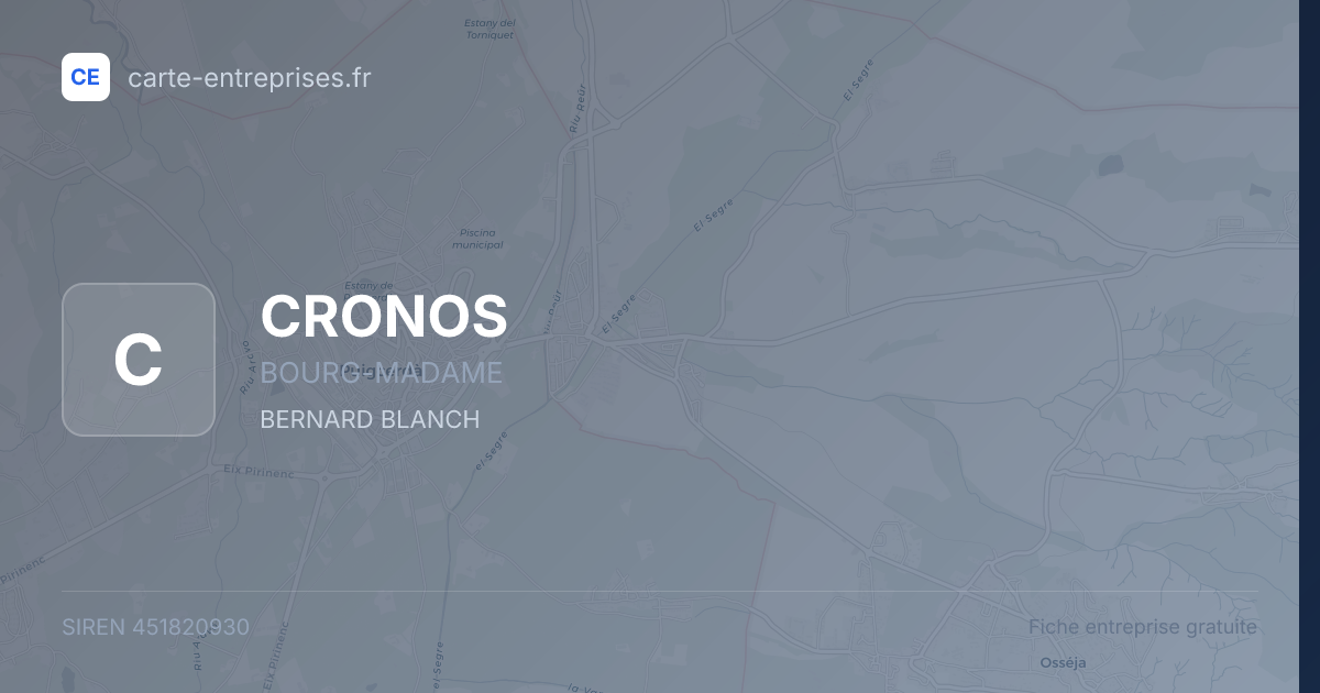 CRONOS — 451820930 — fiche entreprise