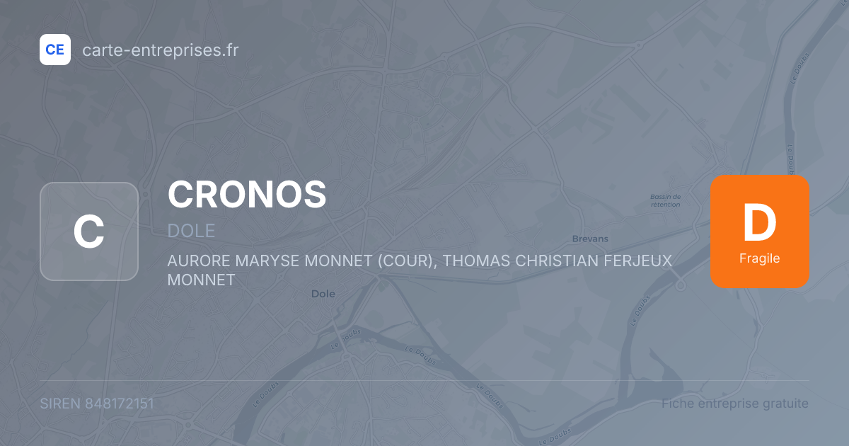 CRONOS — 848172151 — fiche entreprise