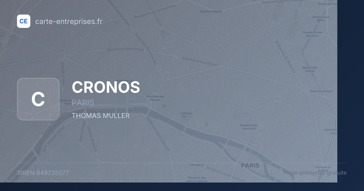 CRONOS — 848735577 — fiche entreprise