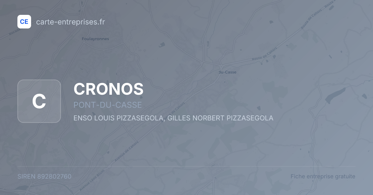 CRONOS — 892802760 — fiche entreprise