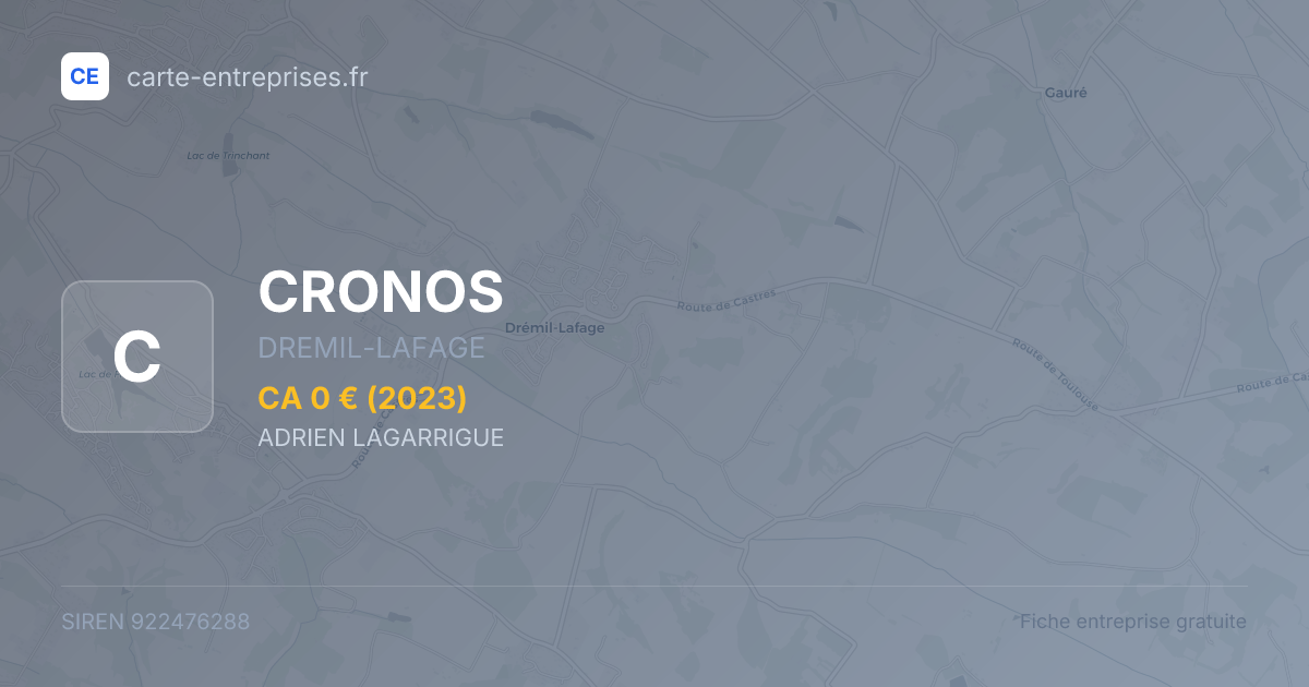 CRONOS — 922476288 — fiche entreprise