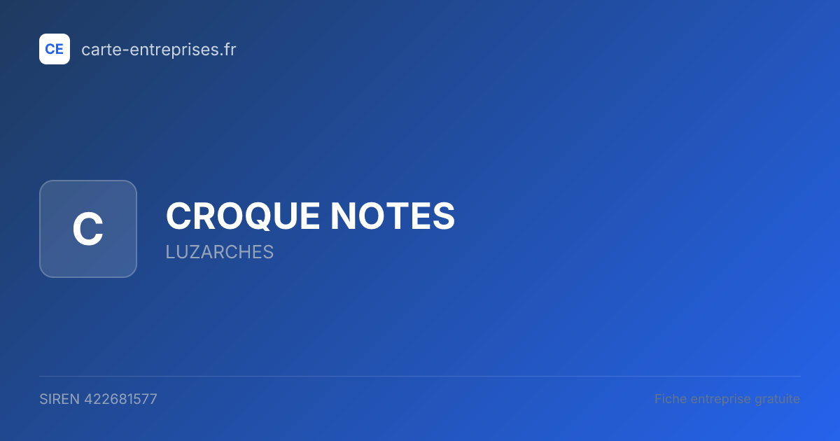 CROQUE NOTES — 422681577 — fiche entreprise