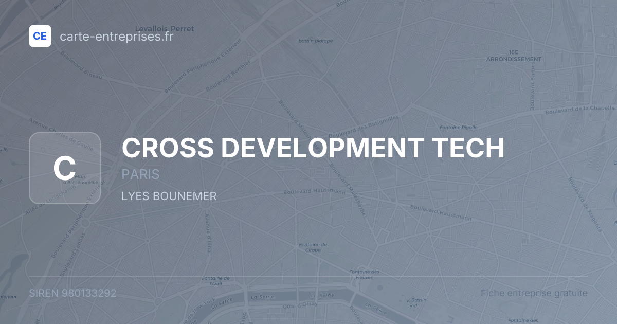 CROSS DEVELOPMENT TECH — 980133292 — fiche entreprise