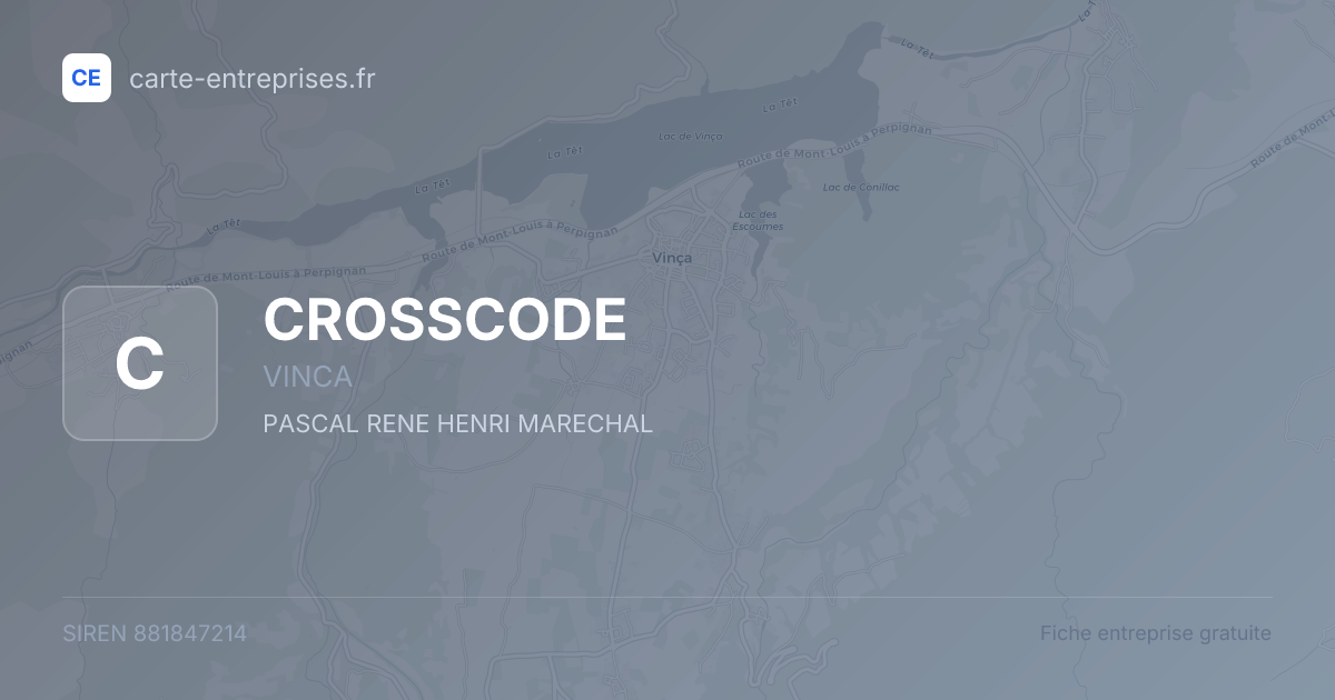 CROSSCODE — 881847214 — fiche entreprise