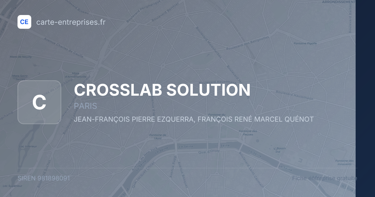 CROSSLAB SOLUTION — 981898091 — fiche entreprise