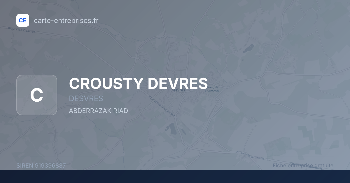 CROUSTY DEVRES — 919396887 — fiche entreprise