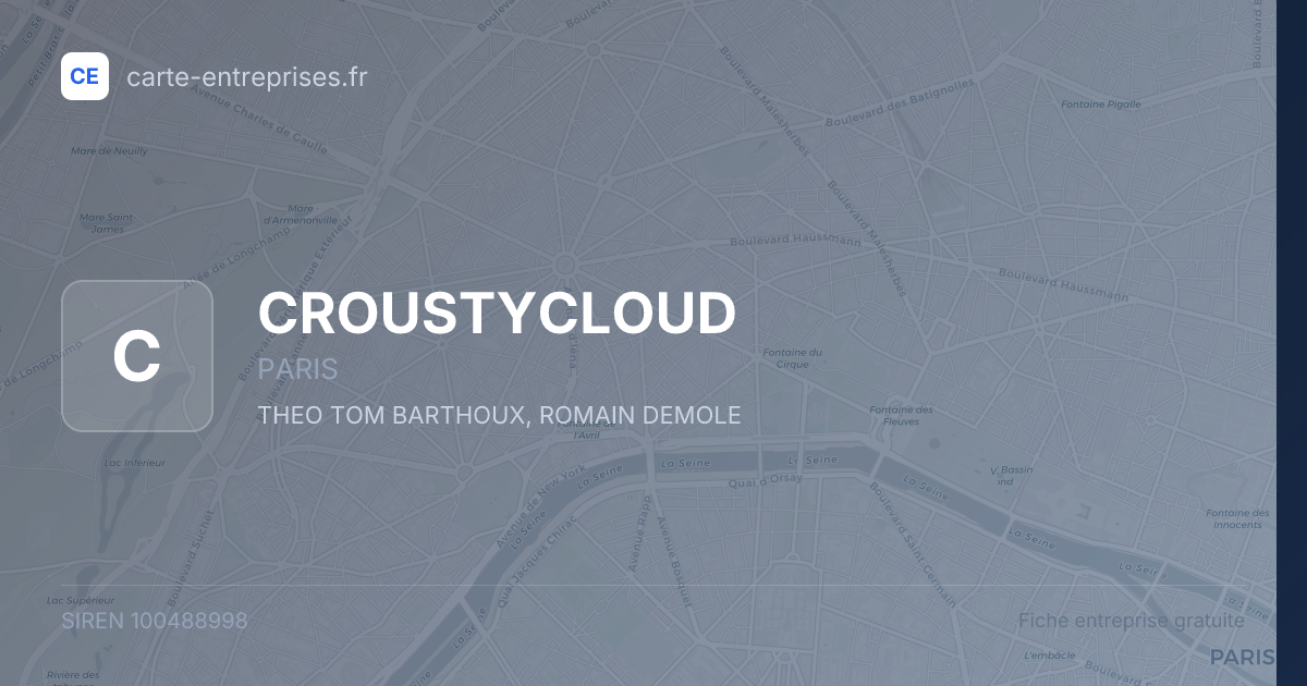 CROUSTYCLOUD — 100488998 — fiche entreprise