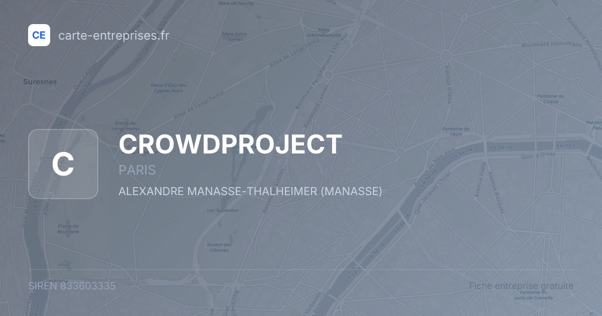 CROWDPROJECT — 833603335 — fiche entreprise