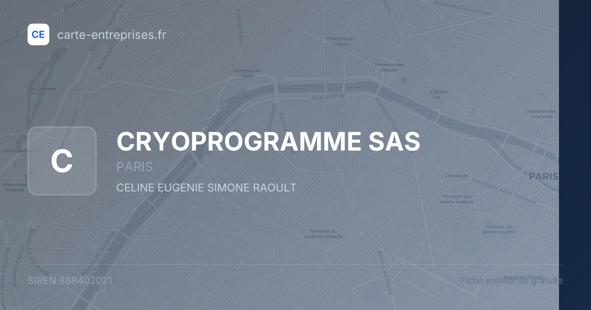 CRYOPROGRAMME SAS — 888402021 — fiche entreprise