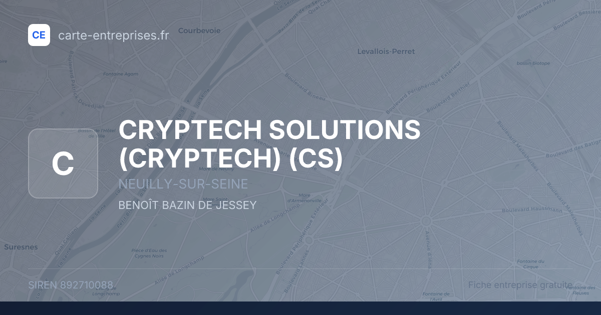CRYPTECH SOLUTIONS (CRYPTECH) (CS) — 892710088 — fiche entreprise
