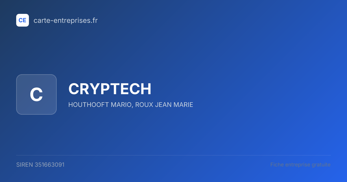 CRYPTECH — 351663091 — fiche entreprise