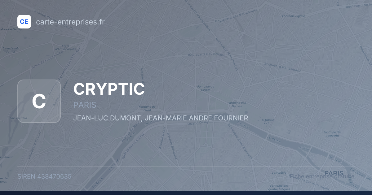 CRYPTIC — 438470635 — fiche entreprise