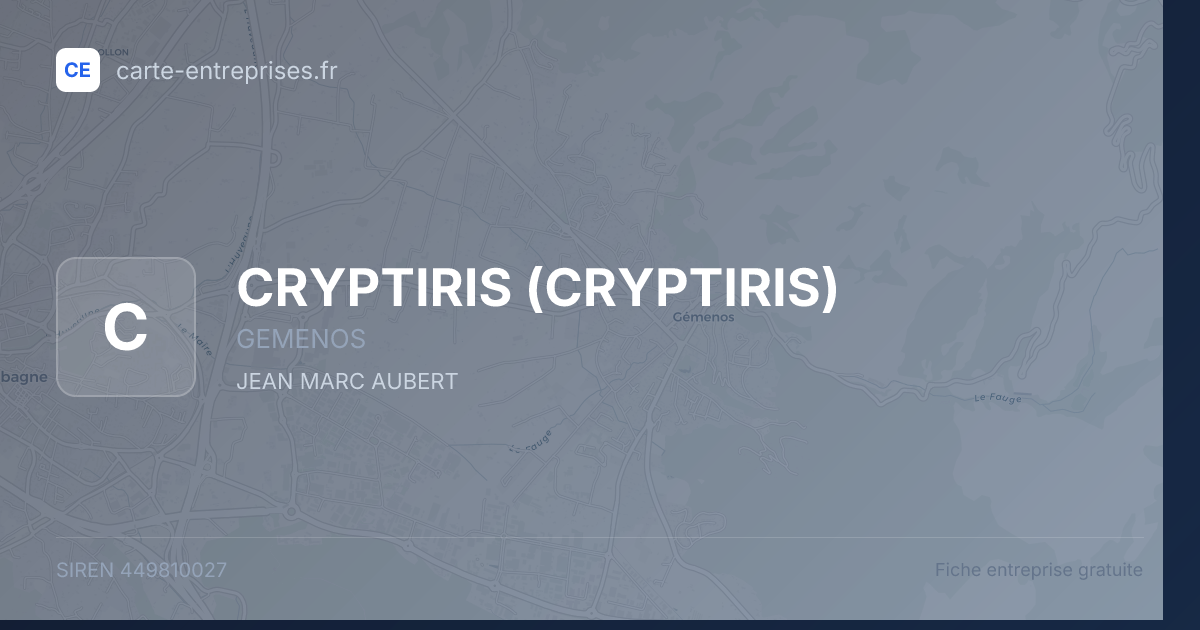 CRYPTIRIS — 449810027 — fiche entreprise