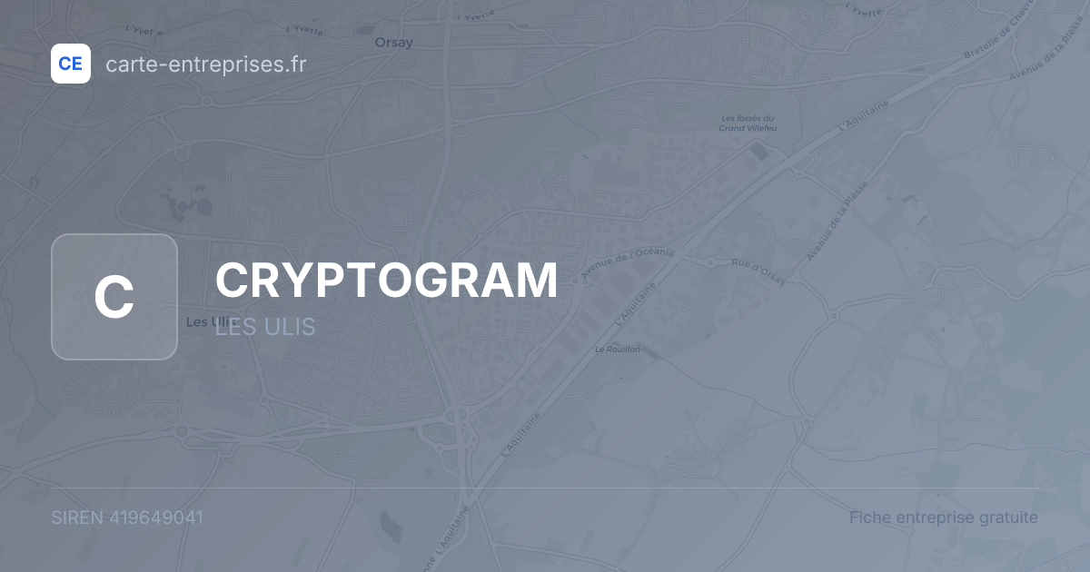 CRYPTOGRAM — 419649041 — fiche entreprise
