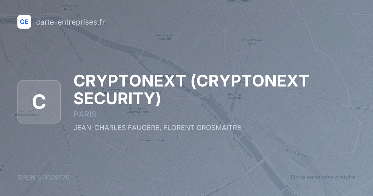 CRYPTONEXT (CRYPTONEXT SECURITY) — 851589770 — fiche entreprise