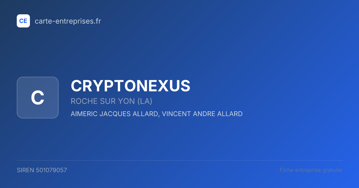 CRYPTONEXUS — 501079057 — fiche entreprise