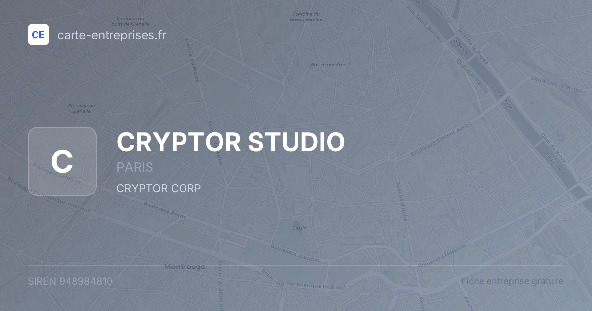 CRYPTOR STUDIO — 948984810 — fiche entreprise