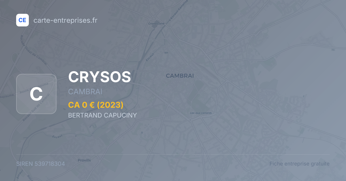CRYSOS — 539718304 — fiche entreprise